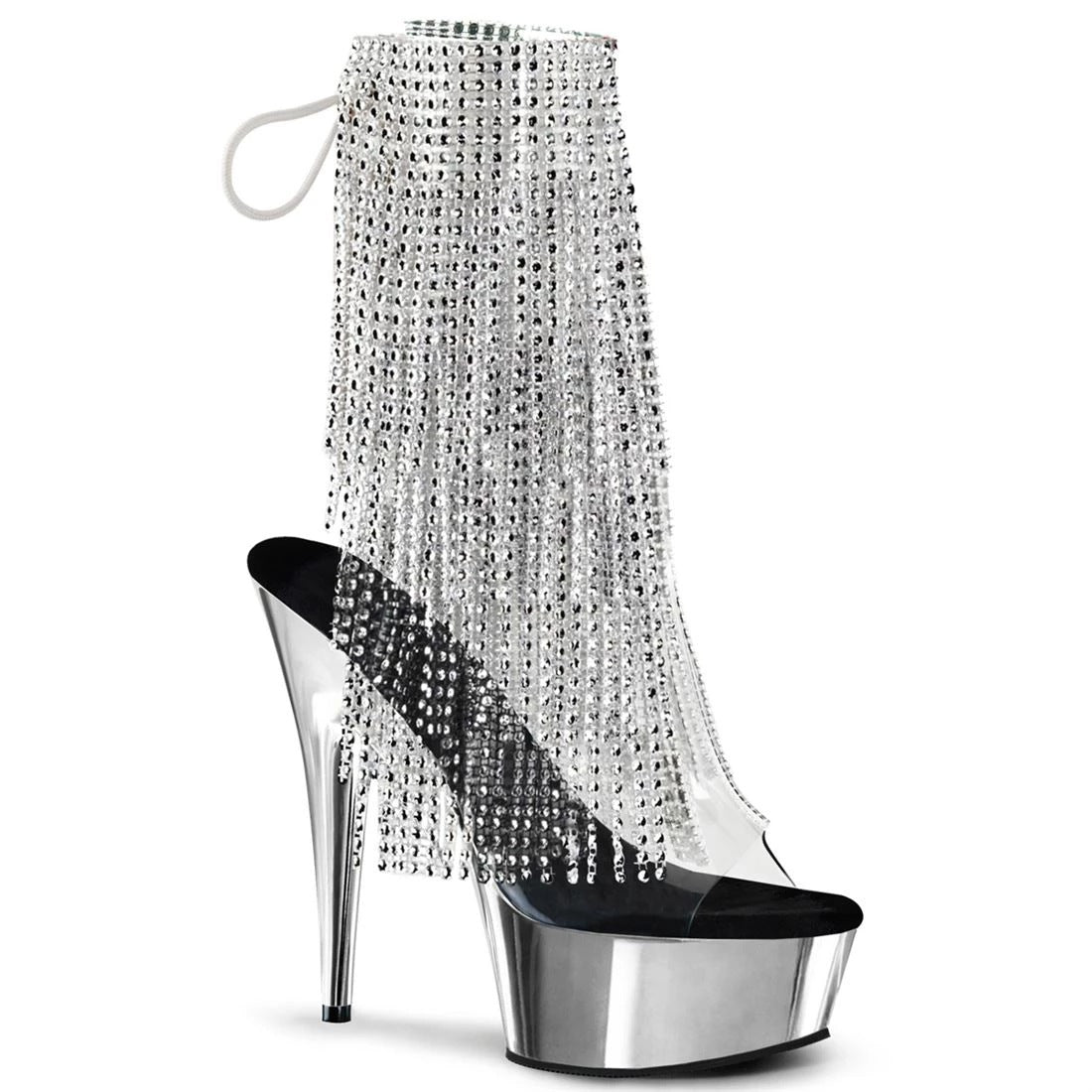 Tassel Stiletto Electroplating Waterproof Platform Short Nightclub Stage Pole Heels