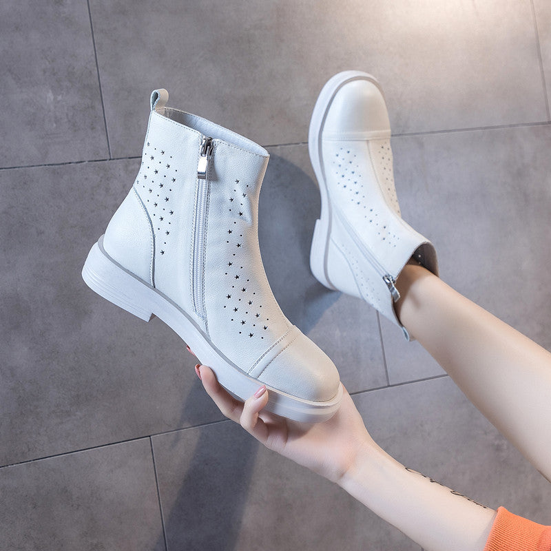 Women's Style Chunky Ankle Hollow Martin Summer Boots