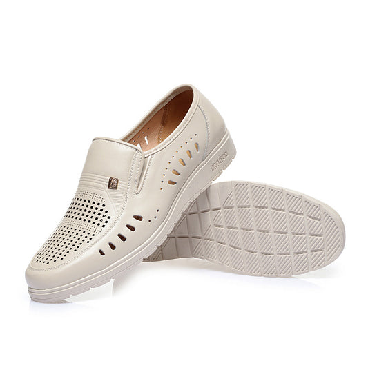 Men's Genuine Flat Hole Breathable Business Dad Sandals