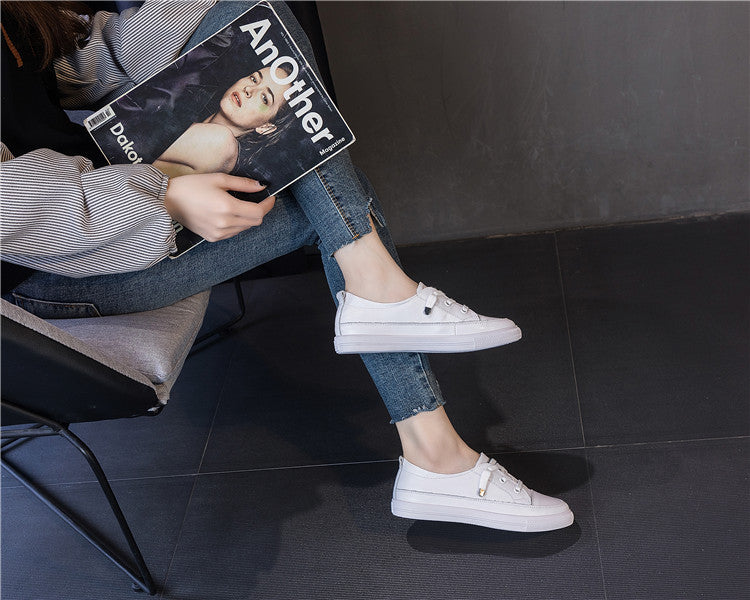 Women's & Men's Pure White Flat Pumps Fashion Large Men's Shoes