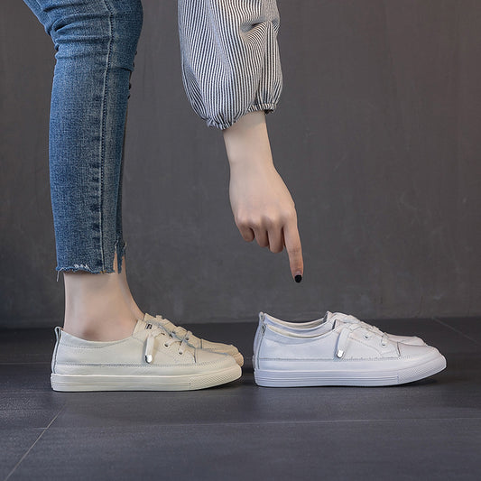 Women's & Men's Pure White Flat Pumps Fashion Large Men's Shoes