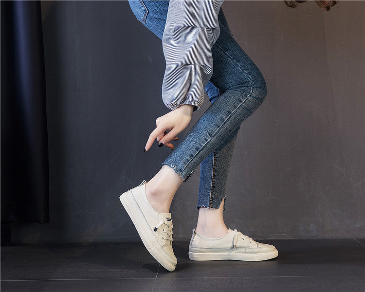 Women's & Men's Pure White Flat Pumps Fashion Large Men's Shoes