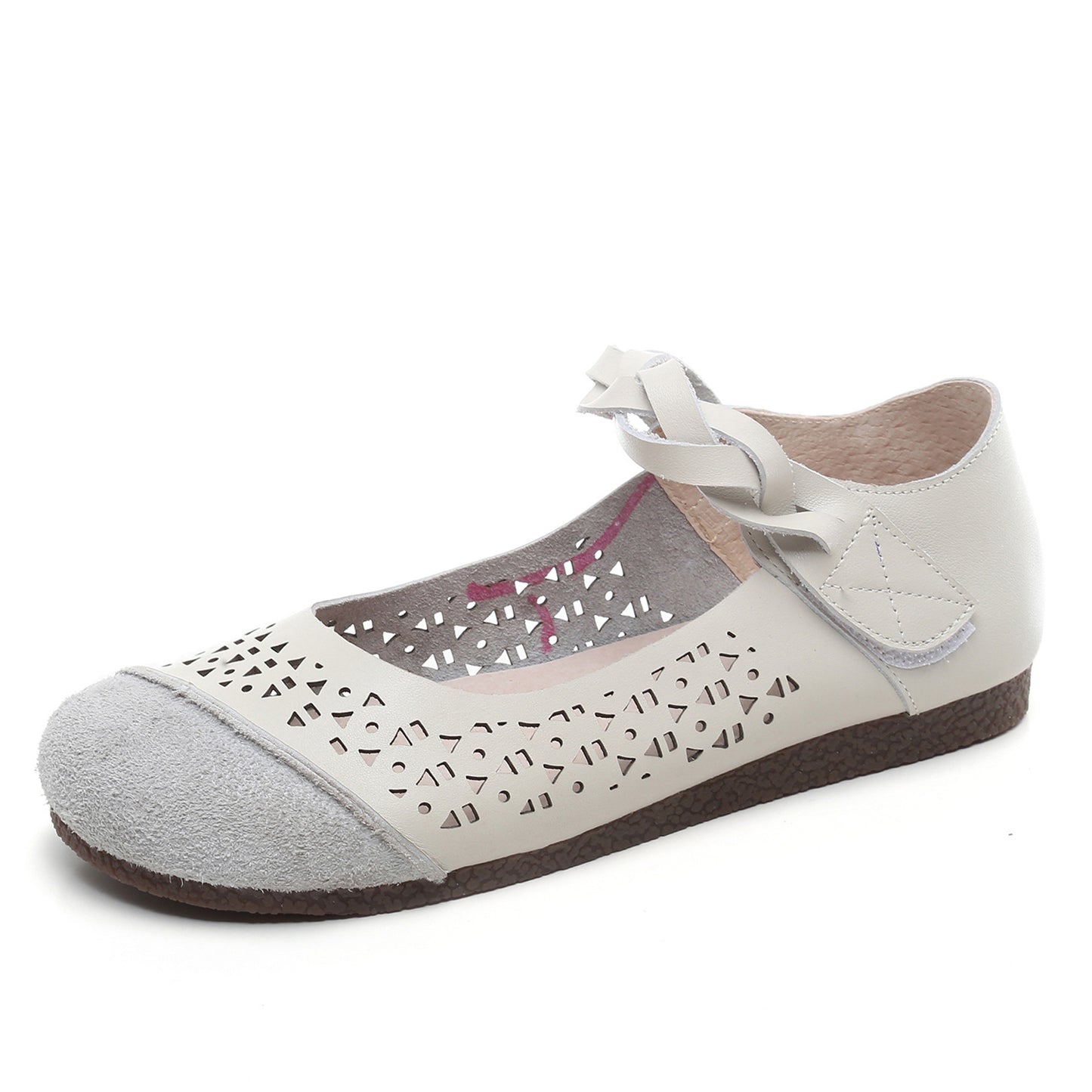 Women's Pumps Flat Retro Soft Round Head Hollow Out Sandals