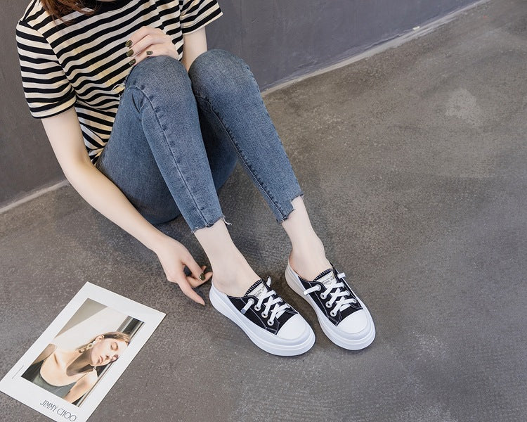 Women's Summer Fashion Outerwear Small Size Lazy Thick Slippers