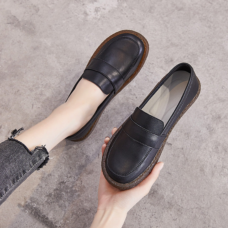 Women's Large Size Thin British Soft Bottom Loafers