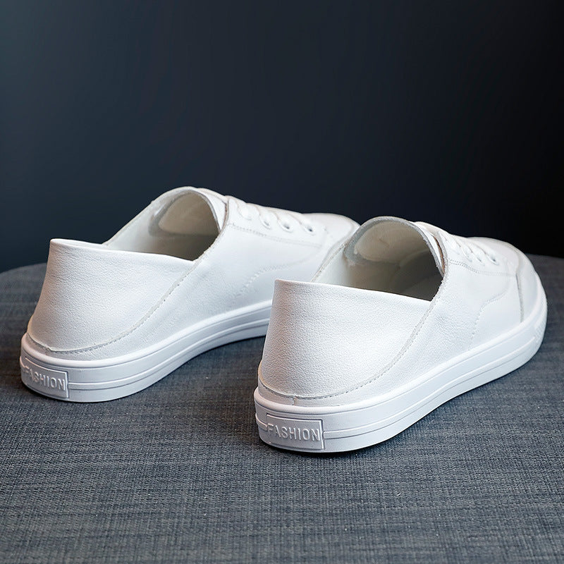 Women's Two-way Wear White Autumn Versatile Shallow Mouth Women's Casual Shoes