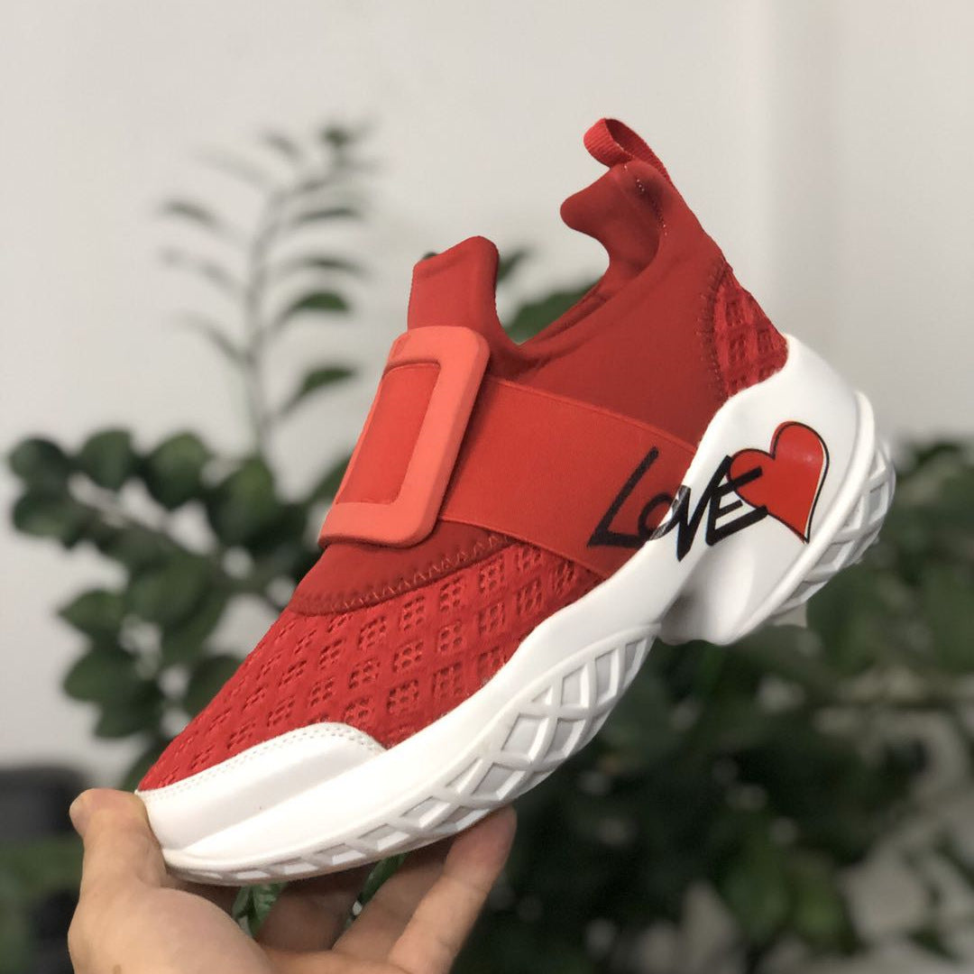 Women's Square Buckle Dad Height Increasing Insole Sneakers