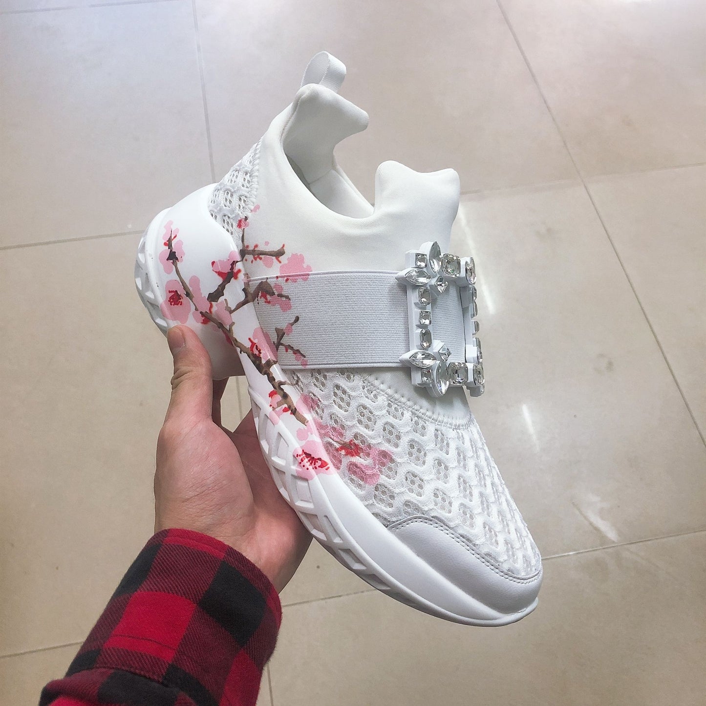 Women's Square Buckle Dad Height Increasing Insole Sneakers