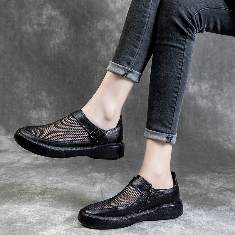 Women's Top Layer Cowhide Flat Surface Plus Sandals