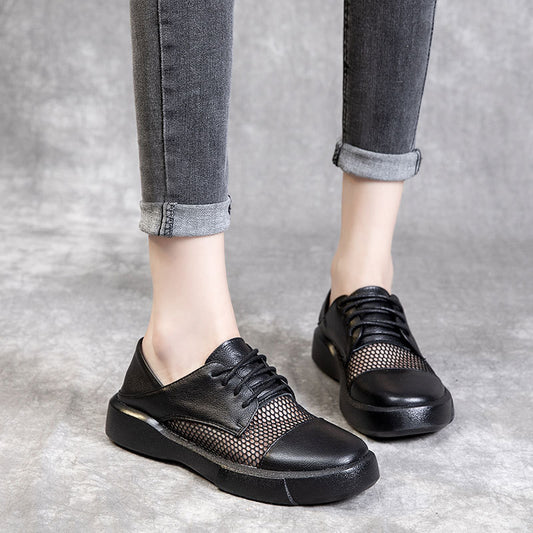 Women's Cowhide Hollow Summer Rivet Fish Mouth Sandals