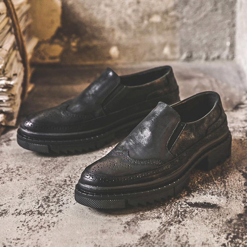 Men's Brogue British Style Breathable Trendy Retro Men's Business Leather Shoes