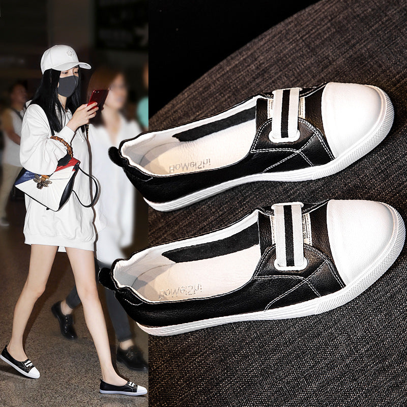 Women's Size Low-cut White Summer Breathable Korean Style Casual Shoes