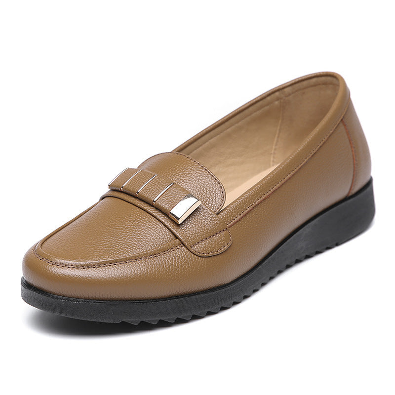 Women's Genuine Flat Bottom Slip On Plus Casual Shoes
