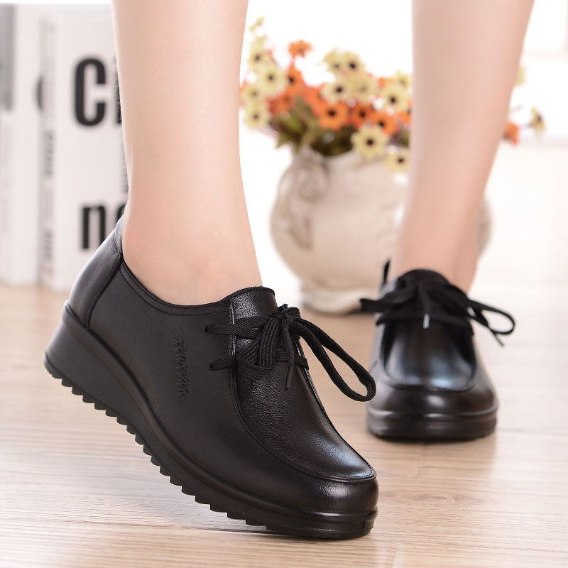 Women's Genuine Soft Bottom Lace Up Flat Large Men's Shoes