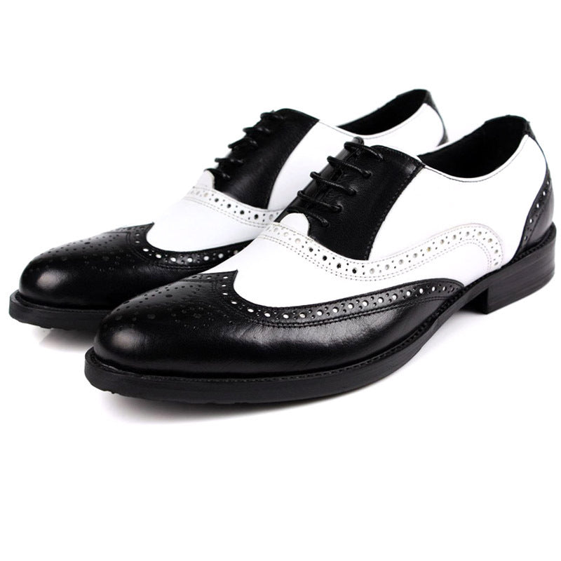Men's British Korean Carved Business Formal Cowhide Sneakers