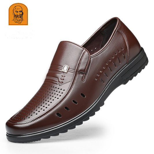 Men's Summer Hollow Business Tendon Bottom Breathable Casual Shoes