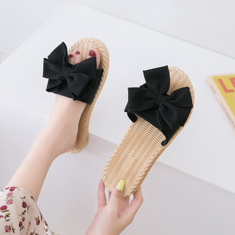 Women's Bowknot Summer Beach Korean Style Non Slippers