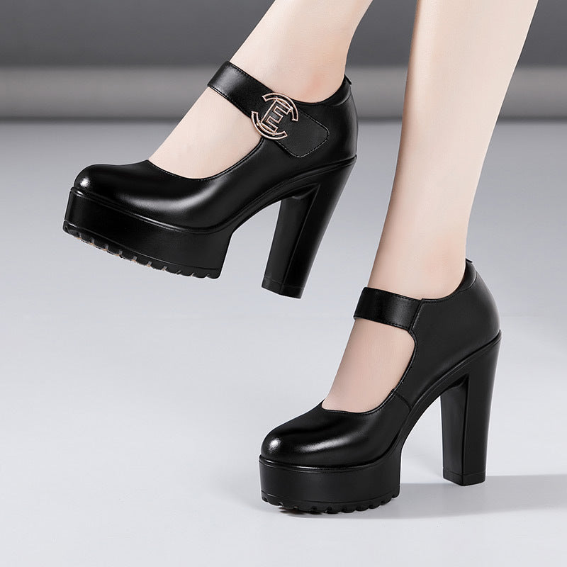 Women's Super High Cheongsam Model Catwalk Show Platform Sier Round Toe Women's Fashion Shoes