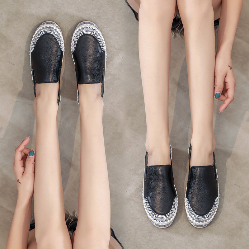 Women's Summer Cowhide Platform Pumps Diamond White Women's Shoes