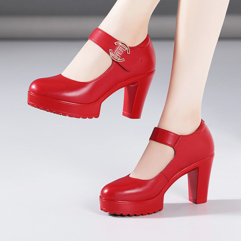 Women's Super High Cheongsam Model Catwalk Show Platform Sier Round Toe Women's Fashion Shoes