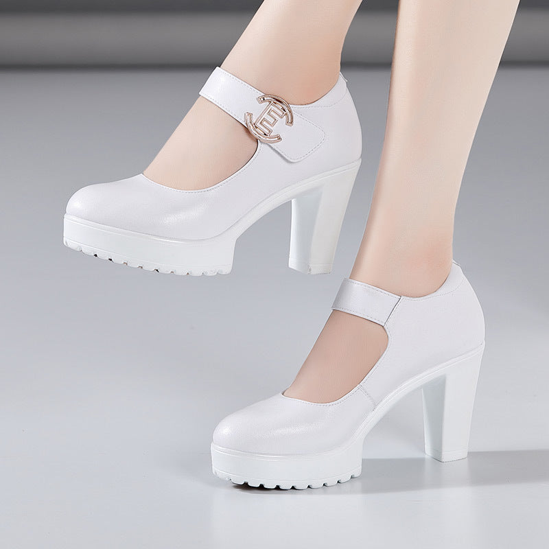 Women's Super High Cheongsam Model Catwalk Show Platform Sier Round Toe Women's Fashion Shoes