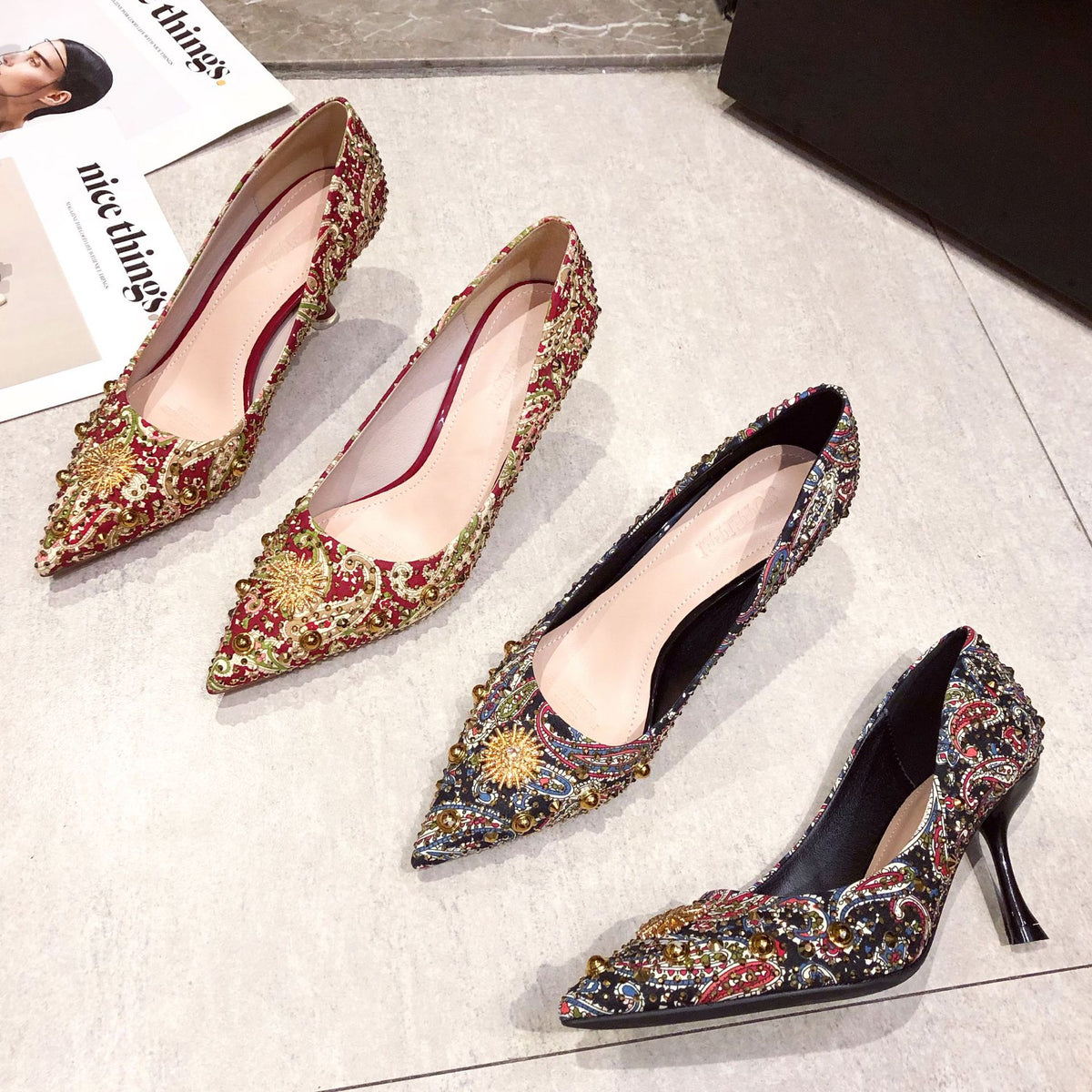 Women's Autumn Wedding Korean Style Stiletto Low-cut High Pointed Women's Fashion Shoes
