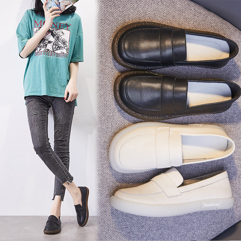 Women's Large Size Thin British Soft Bottom Loafers