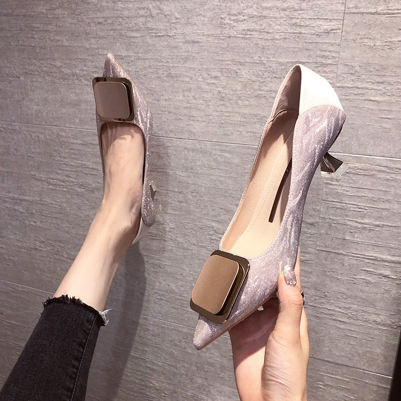 Women's Buckle High Stiletto Autumn Super Hot Cat French Heels