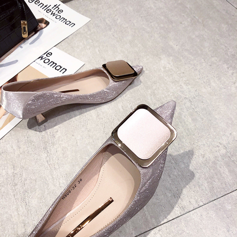 Women's Buckle High Stiletto Autumn Super Hot Cat French Heels