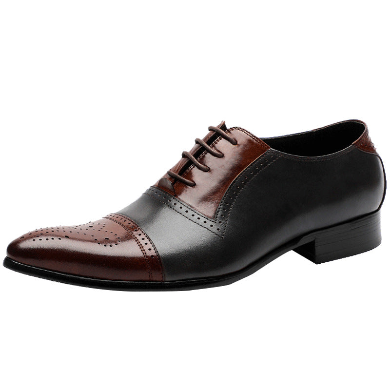 Men's Male Bridegroom Business Formal Wear Genuine England Style Pointed Leather Shoes