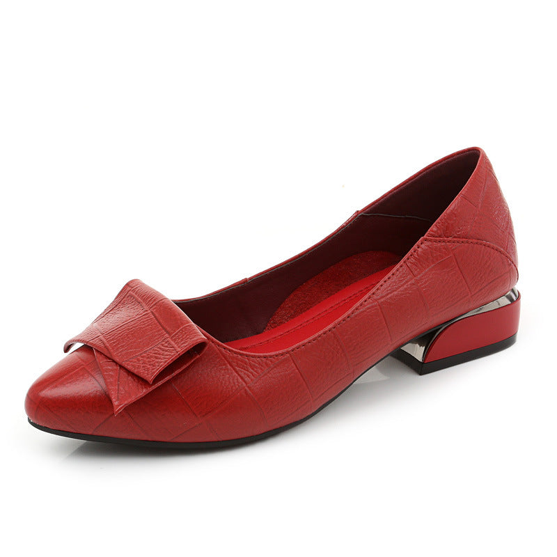 Women's Genuine Pointed Toe Soft Simple Low-cut Women's Casual Shoes
