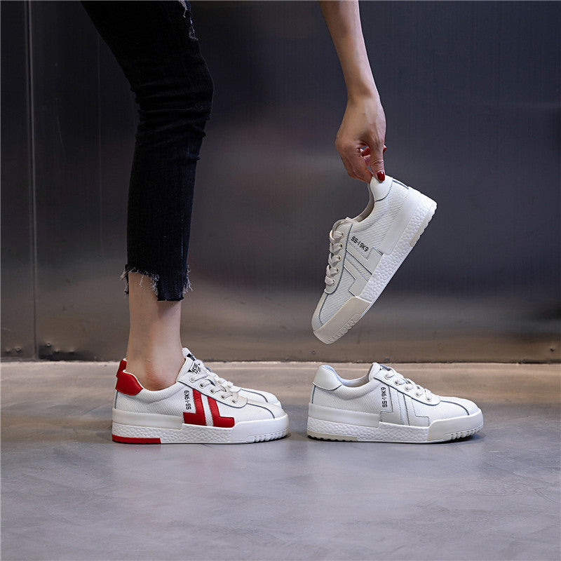 Women's Spring Genuine Flat Sports Low-cut Breathable Casual Shoes