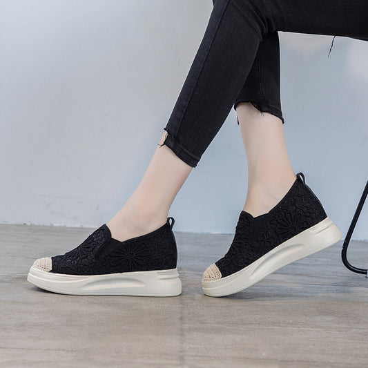 Women's Invisible Elevated Fisherman For Classic Style Platform Casual Shoes