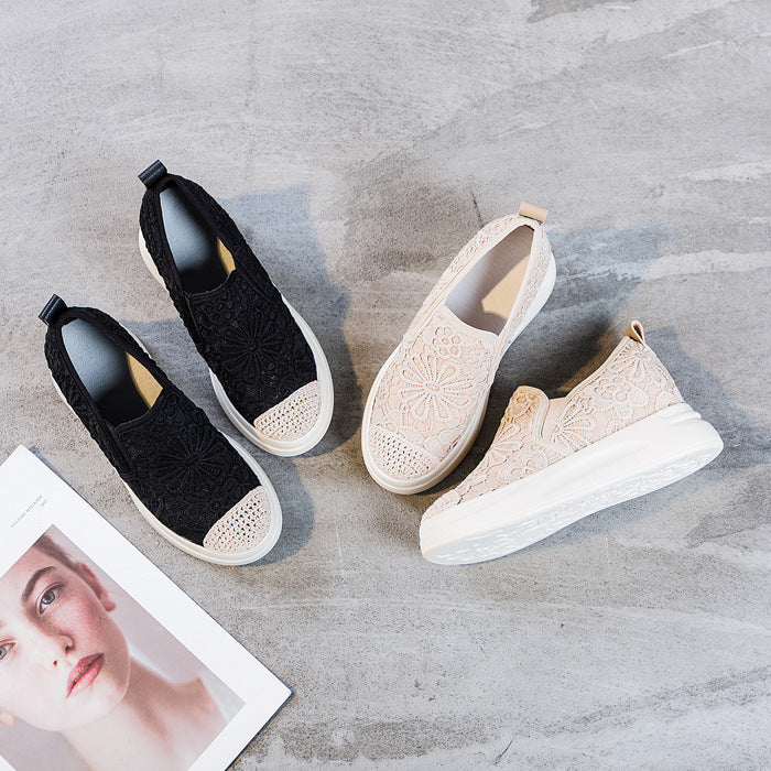 Women's Invisible Elevated Fisherman For Classic Style Platform Casual Shoes