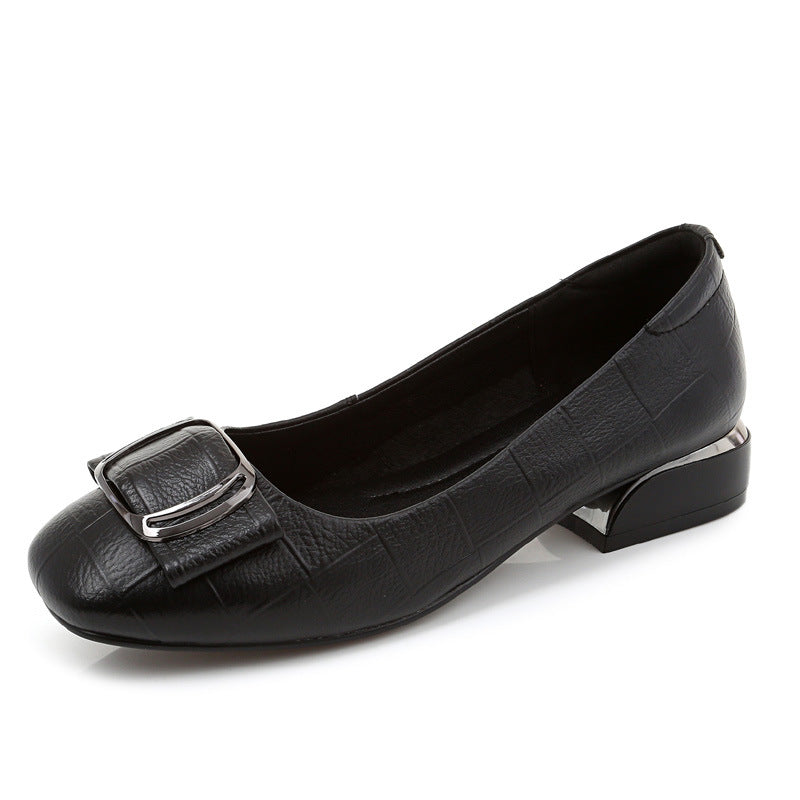 Women's Low-cut Slip-on Black Thin Soft Bottom Leisure Large Size Women's Shoes