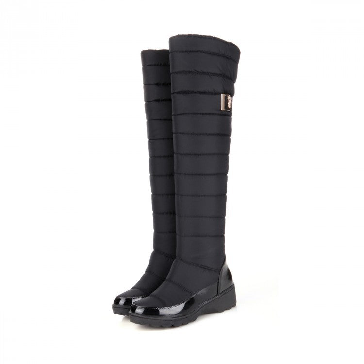 Down Cloth Thick Fur Wedge Leisure Boots