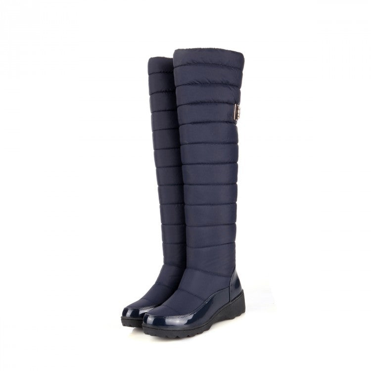 Down Cloth Thick Fur Wedge Leisure Boots