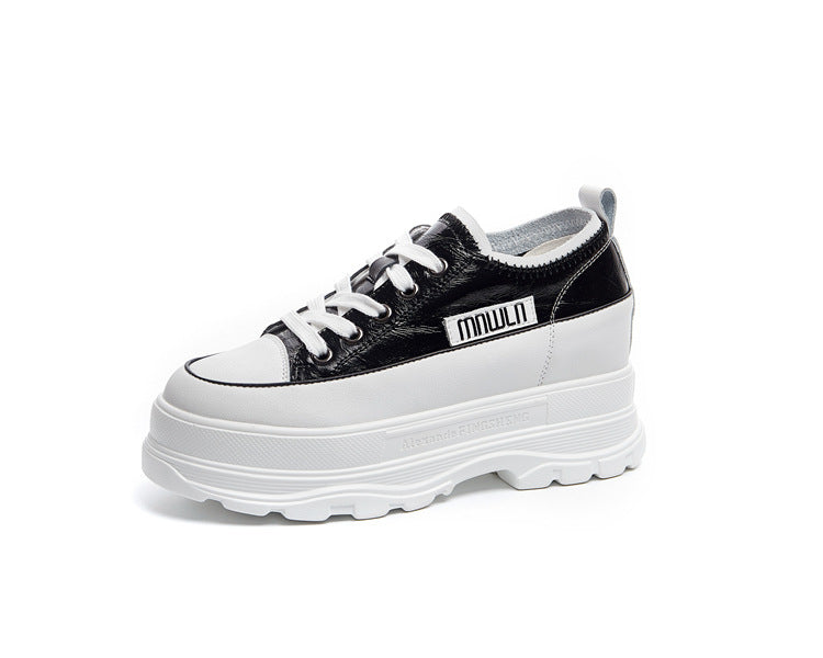 Women's Increasing Insole Autumn Fashion Cattlehide Breathable Casual Shoes