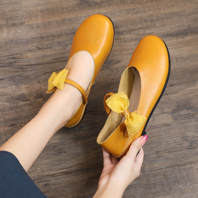Bow Pumps Low-cut Authentic Flat High Casual Shoes
