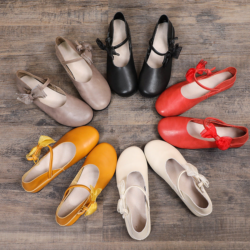 Bow Pumps Low-cut Authentic Flat High Casual Shoes