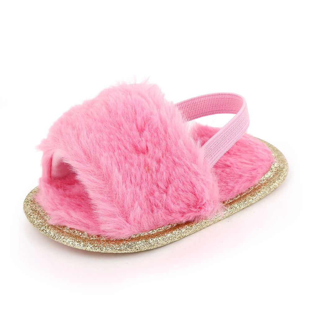 Summer Furry Indoor Soft Bottom Toddler Kid's Shoes