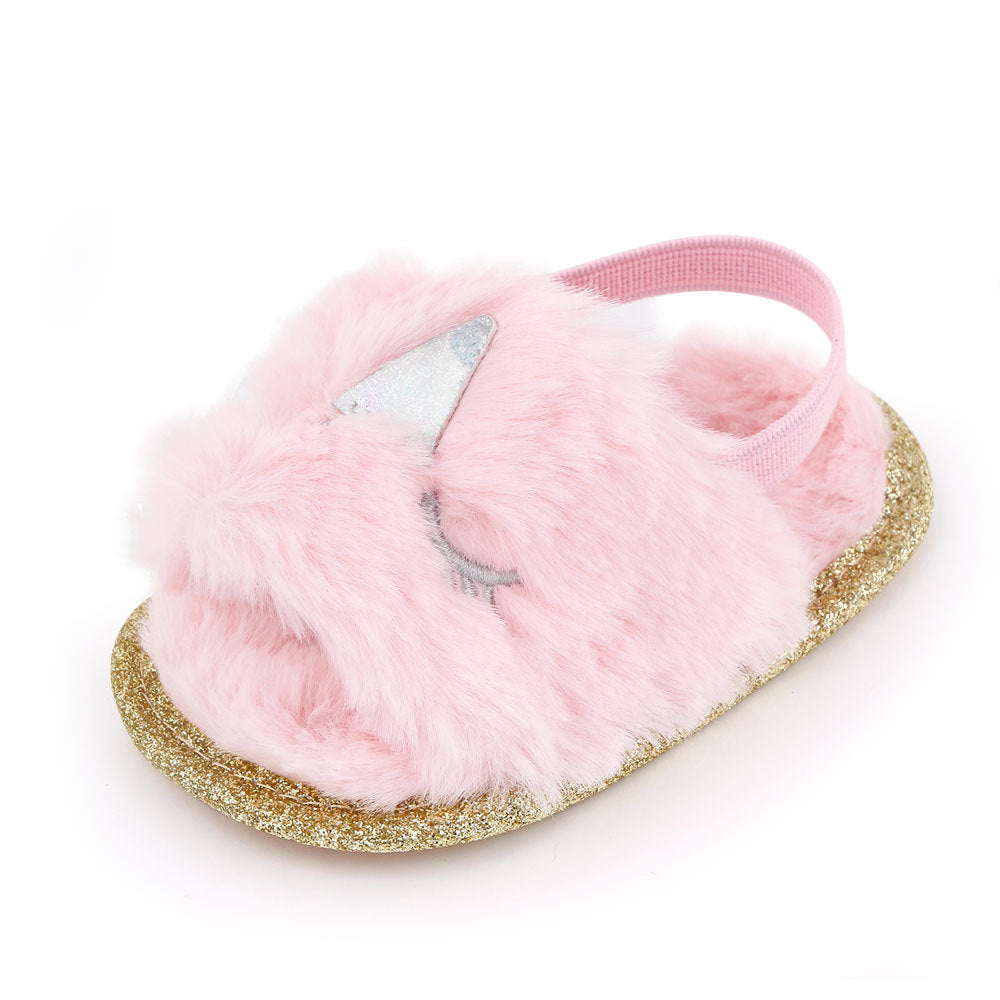 Summer Furry Indoor Soft Bottom Toddler Kid's Shoes