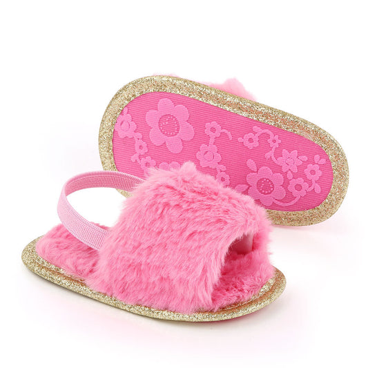 Summer Furry Indoor Soft Bottom Toddler Kid's Shoes