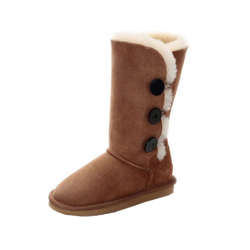 Women's Sheepskin Fur Winter Warm Thickened Wool Snow Boots