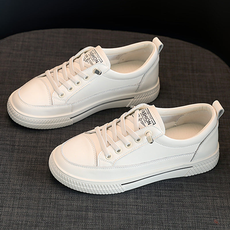 Women's Genuine White Versatile Basic Flat Summer Women's Shoes