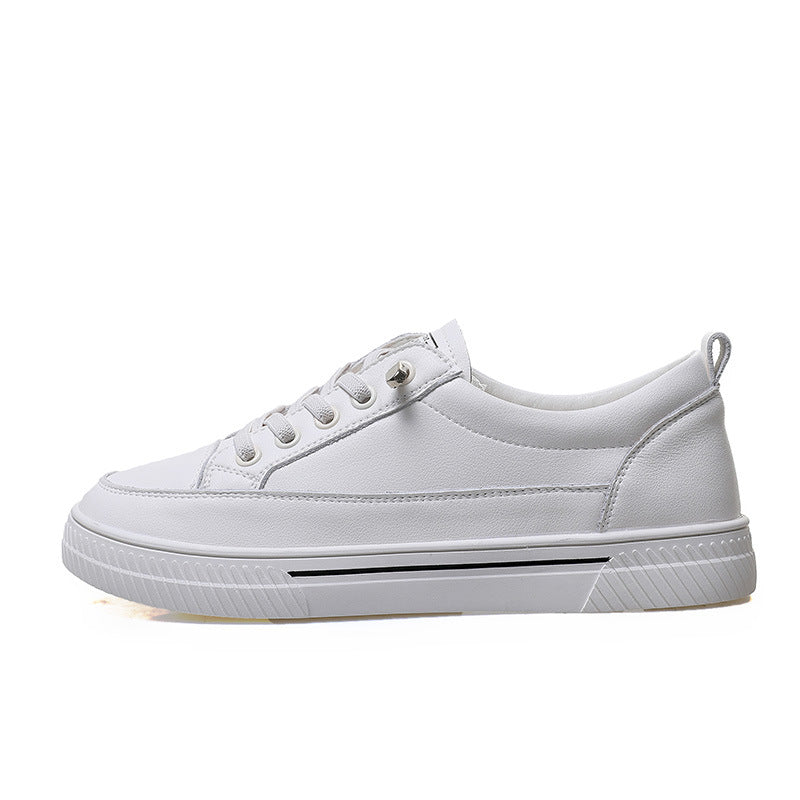 Women's Genuine White Versatile Basic Flat Summer Women's Shoes