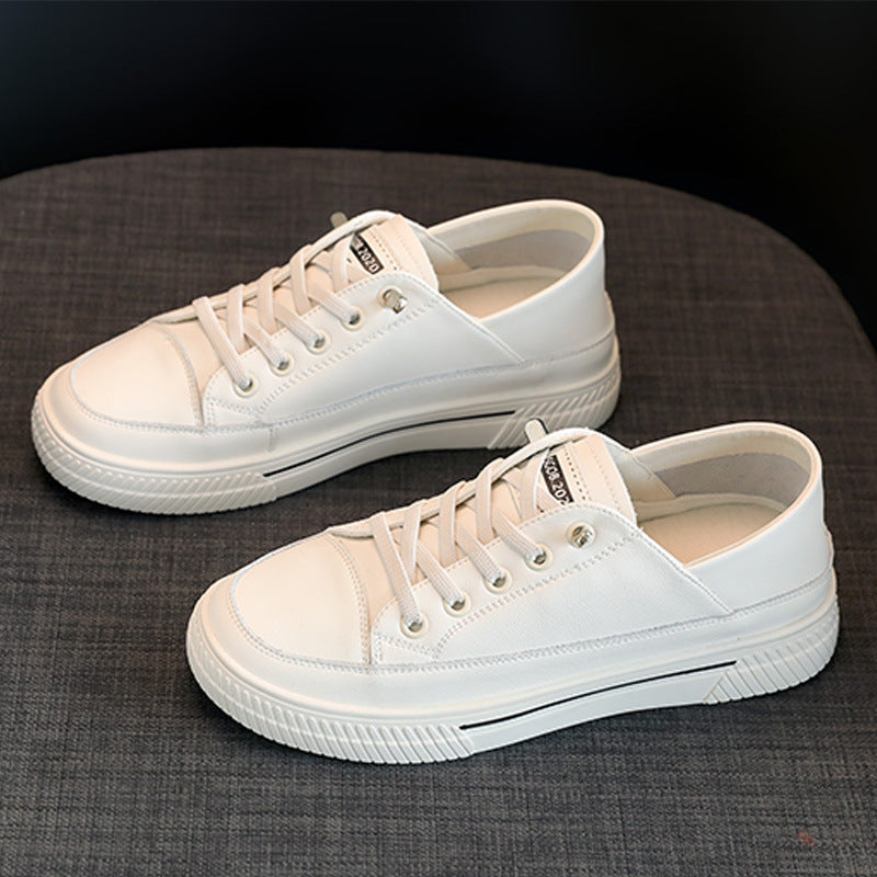 Women's Genuine White Versatile Basic Flat Summer Women's Shoes