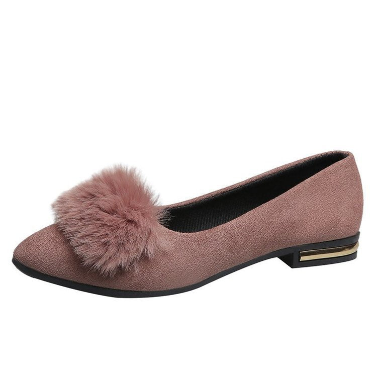 Women's Pumps Spring Plush Slip-on Low Shallow Women's Shoes