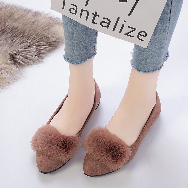 Women's Pumps Spring Plush Slip-on Low Shallow Women's Shoes