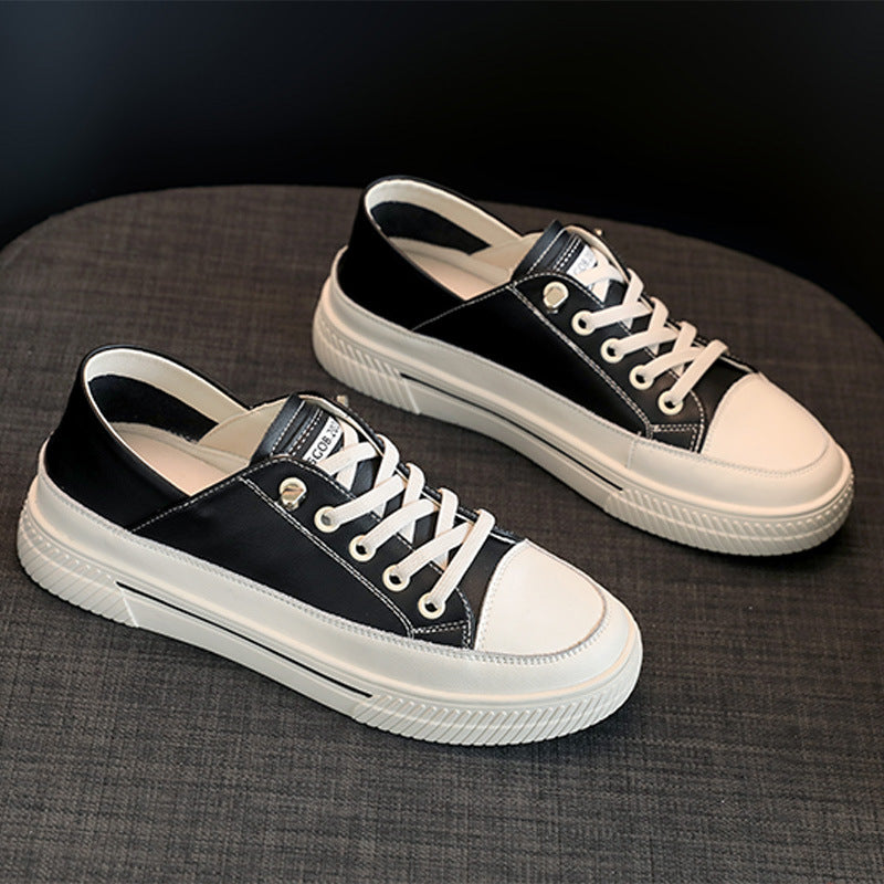 Women's Genuine White Versatile Basic Flat Summer Women's Shoes